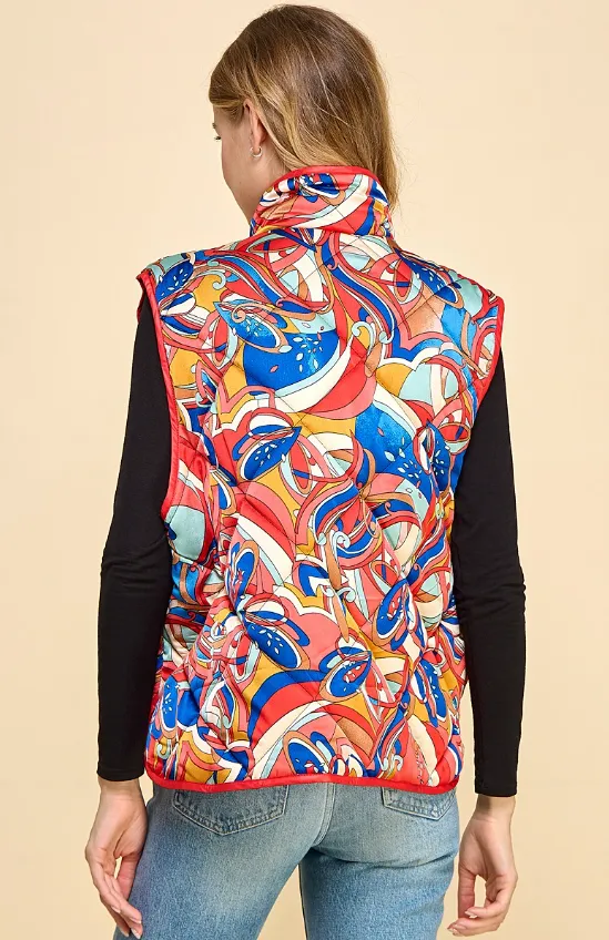 Samantha Printed Vest - Final Sale 50% off in cart