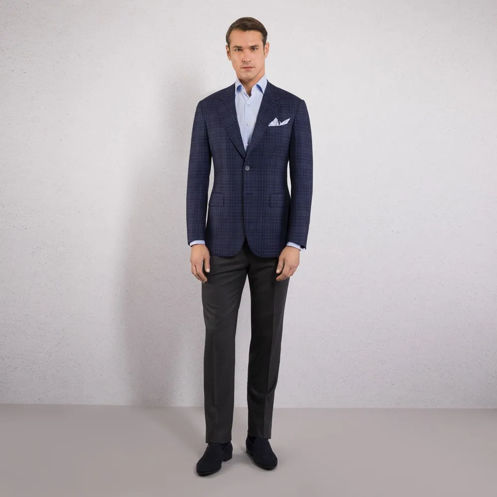 STEFANO RICCI Woven Two Button Jacket BLUE