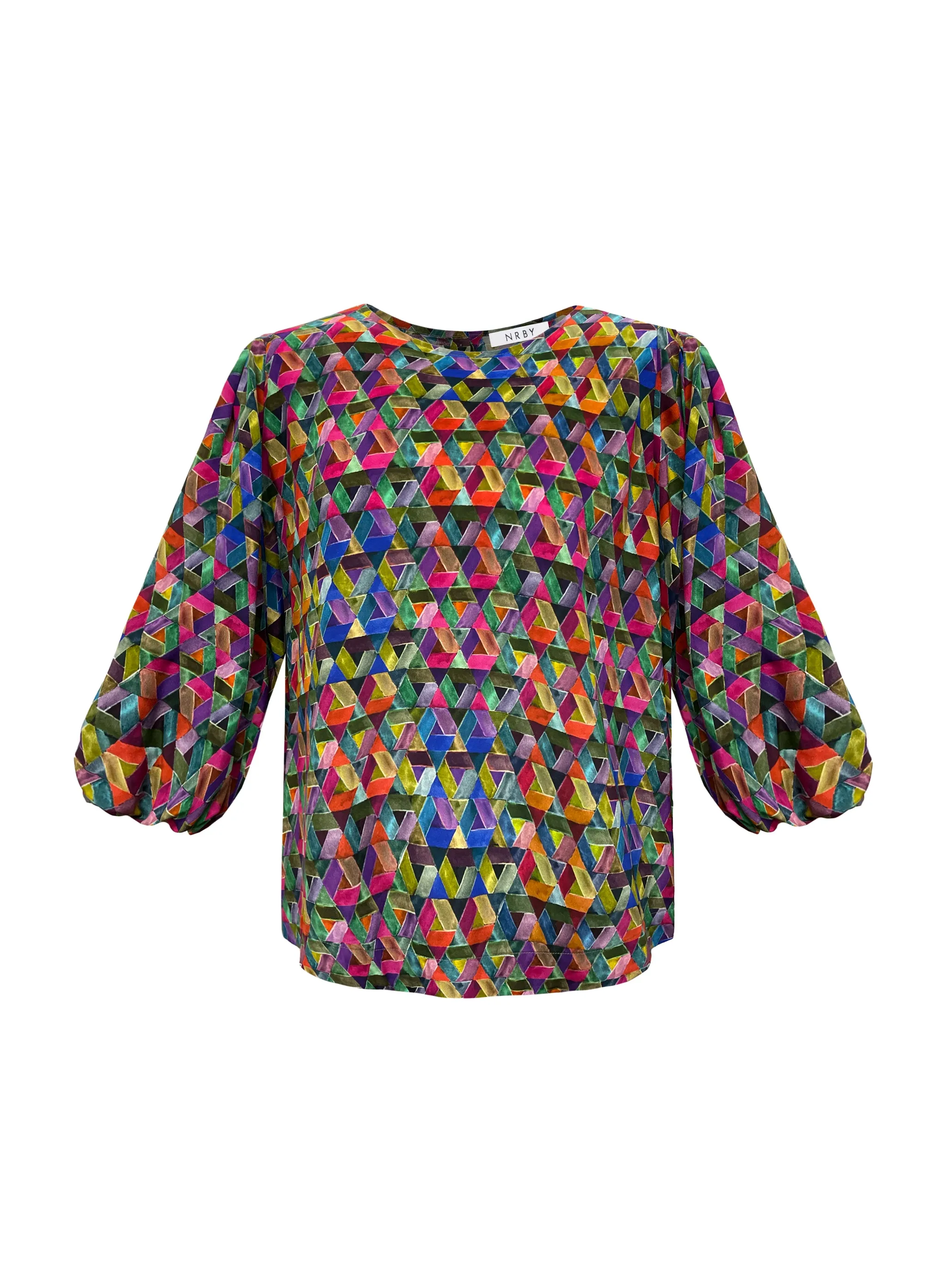 Tessa silk watercolour diamond top
