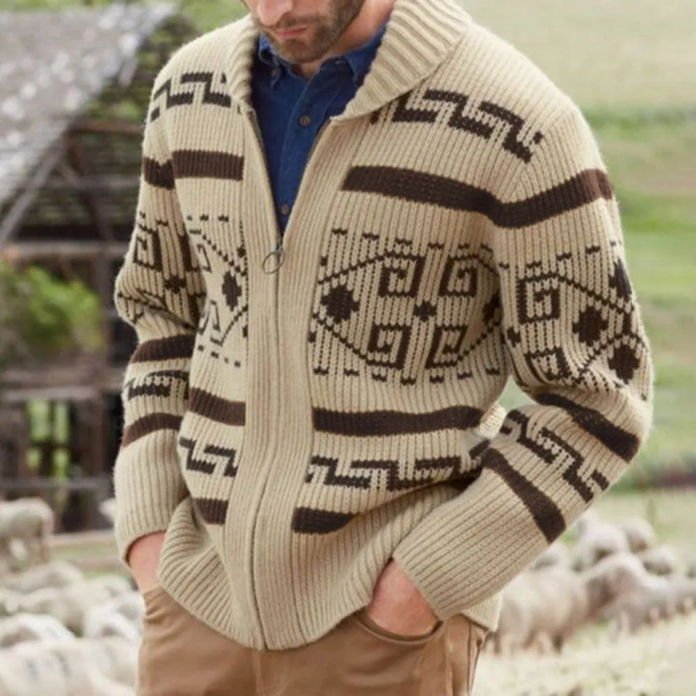 The Big Lebowski Jacquard Cardigan The Dude Mens Knitted Sweater