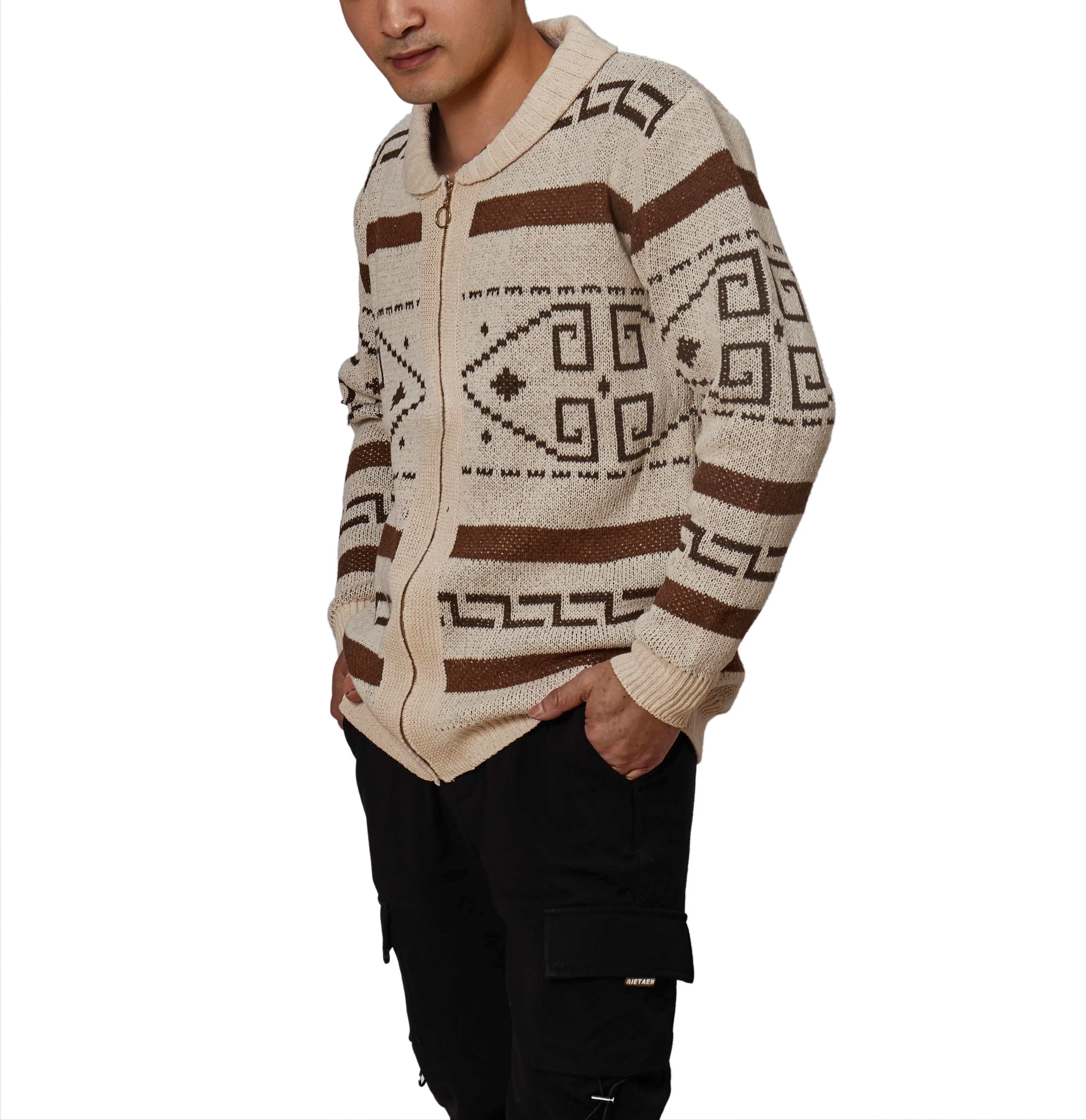 The Big Lebowski Jacquard Cardigan The Dude Mens Knitted Sweater