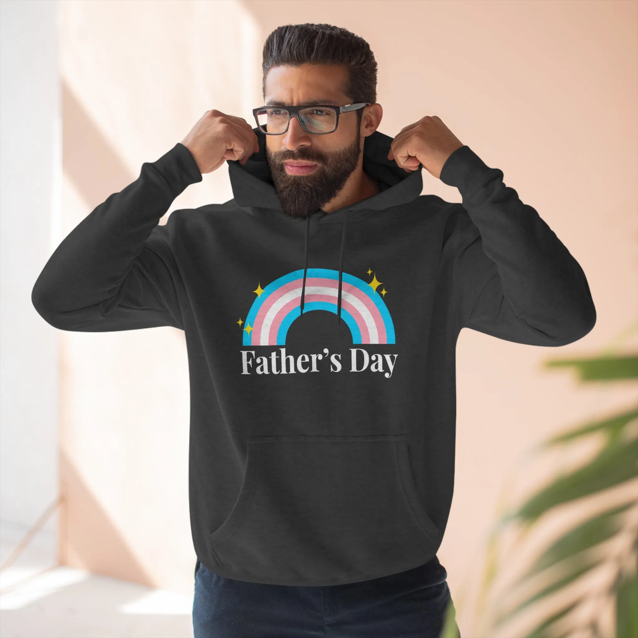 Transgender Pride Flag Unisex Premium Pullover Hoodie - Father's Day
