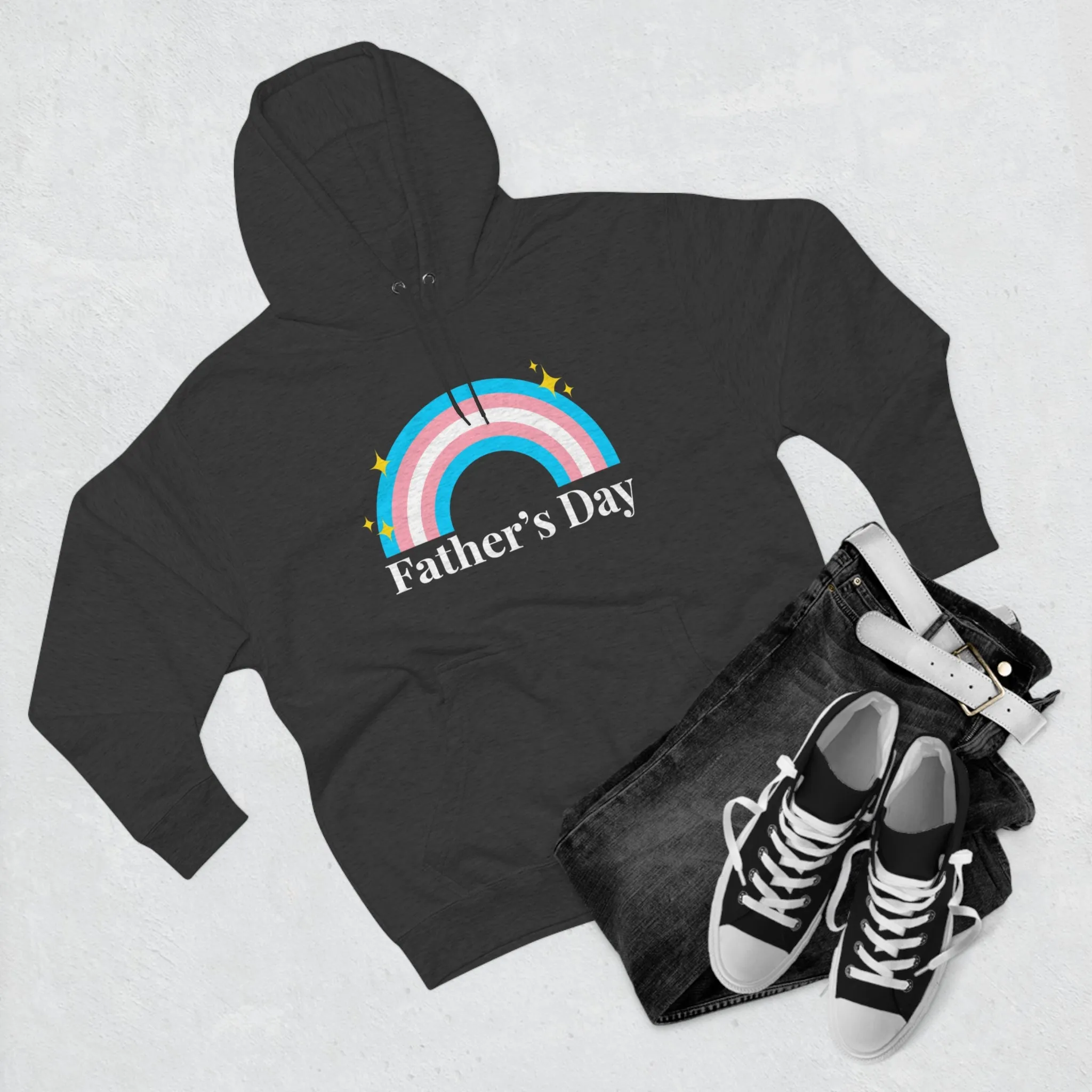 Transgender Pride Flag Unisex Premium Pullover Hoodie - Father's Day