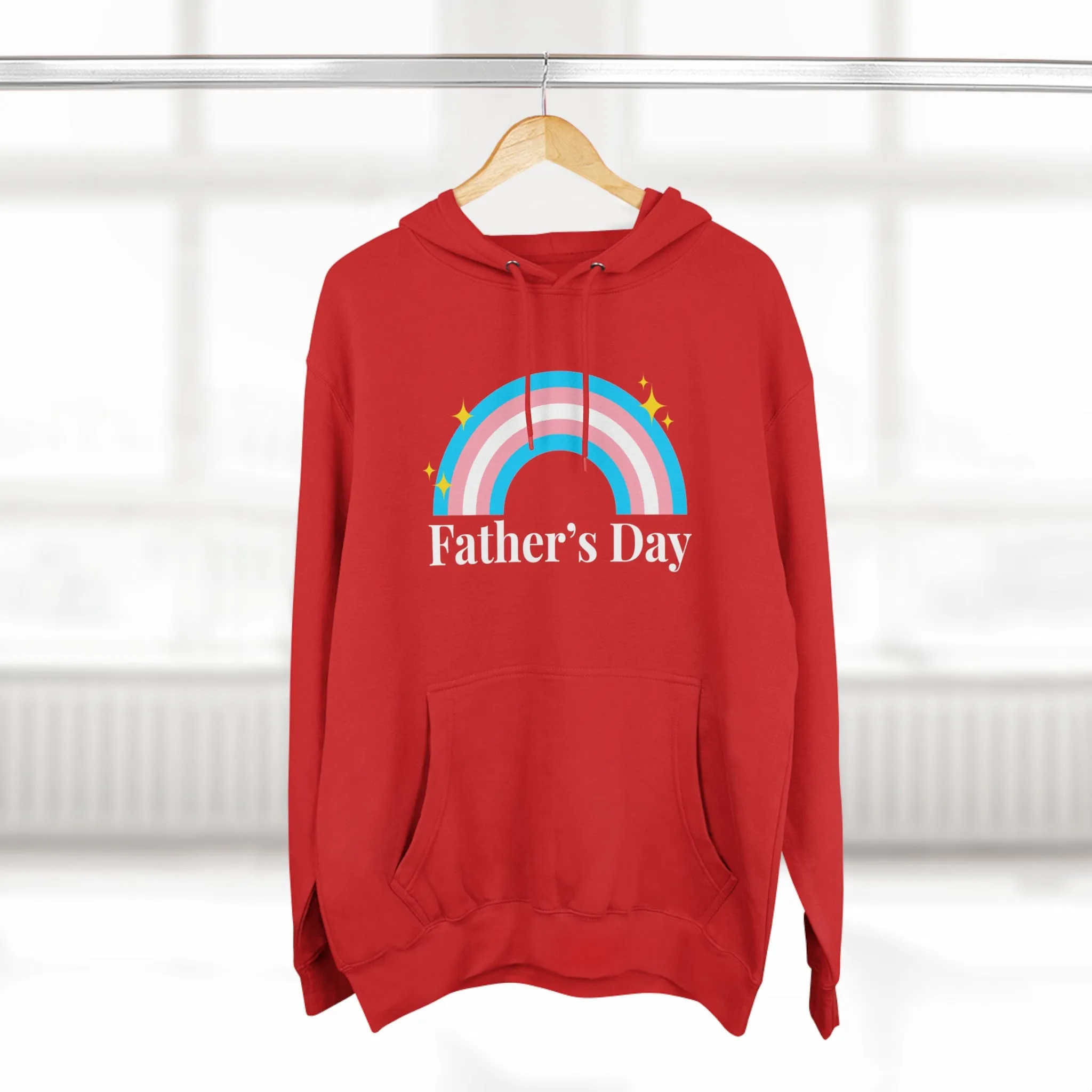 Transgender Pride Flag Unisex Premium Pullover Hoodie - Father's Day