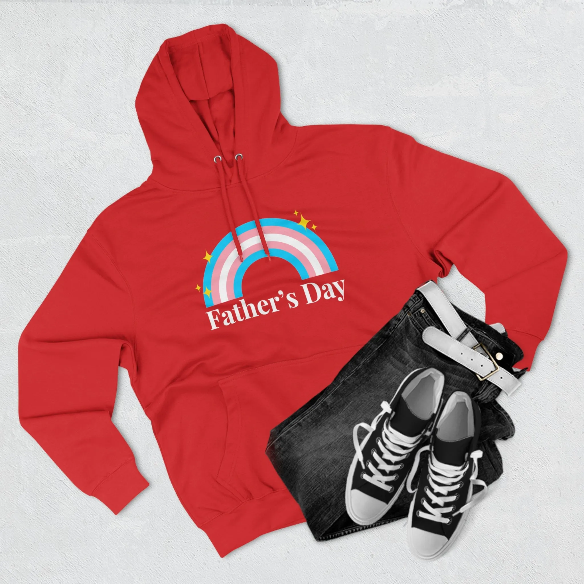 Transgender Pride Flag Unisex Premium Pullover Hoodie - Father's Day