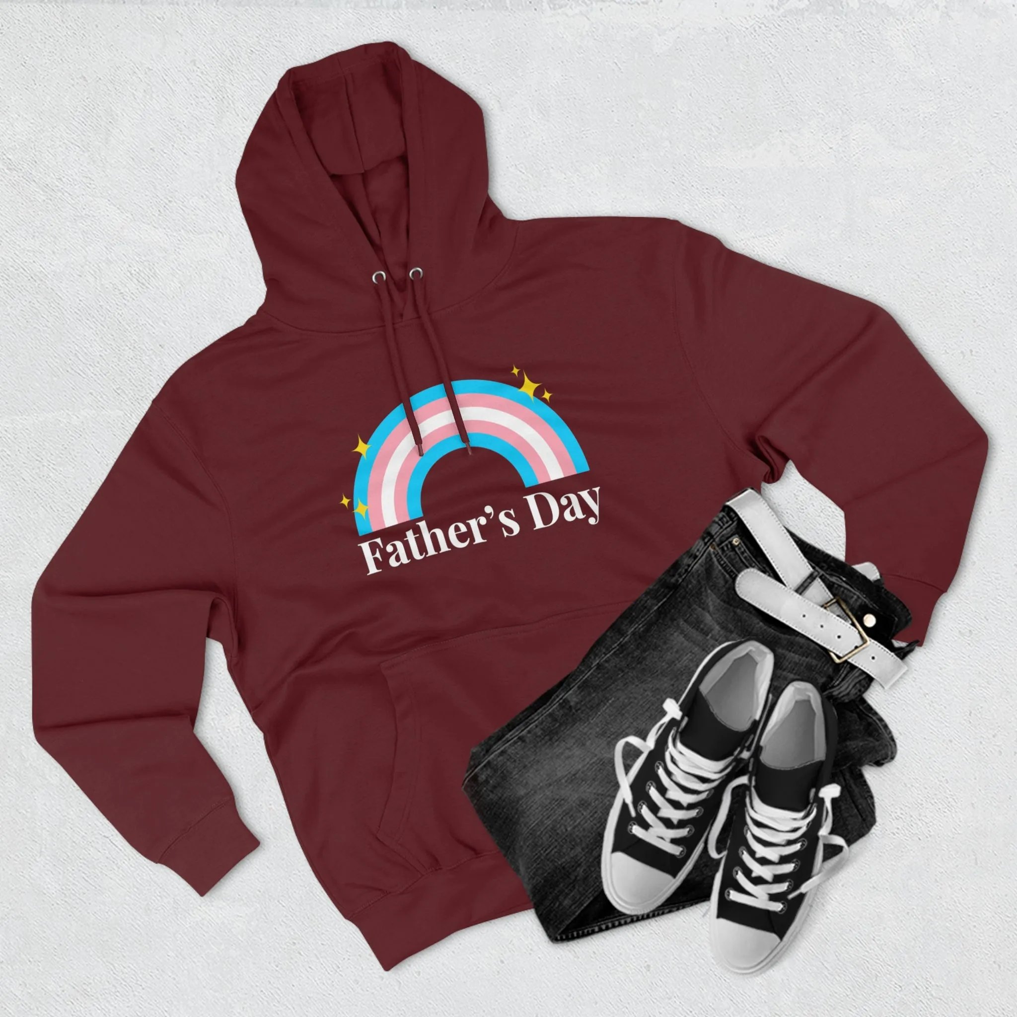 Transgender Pride Flag Unisex Premium Pullover Hoodie - Father's Day