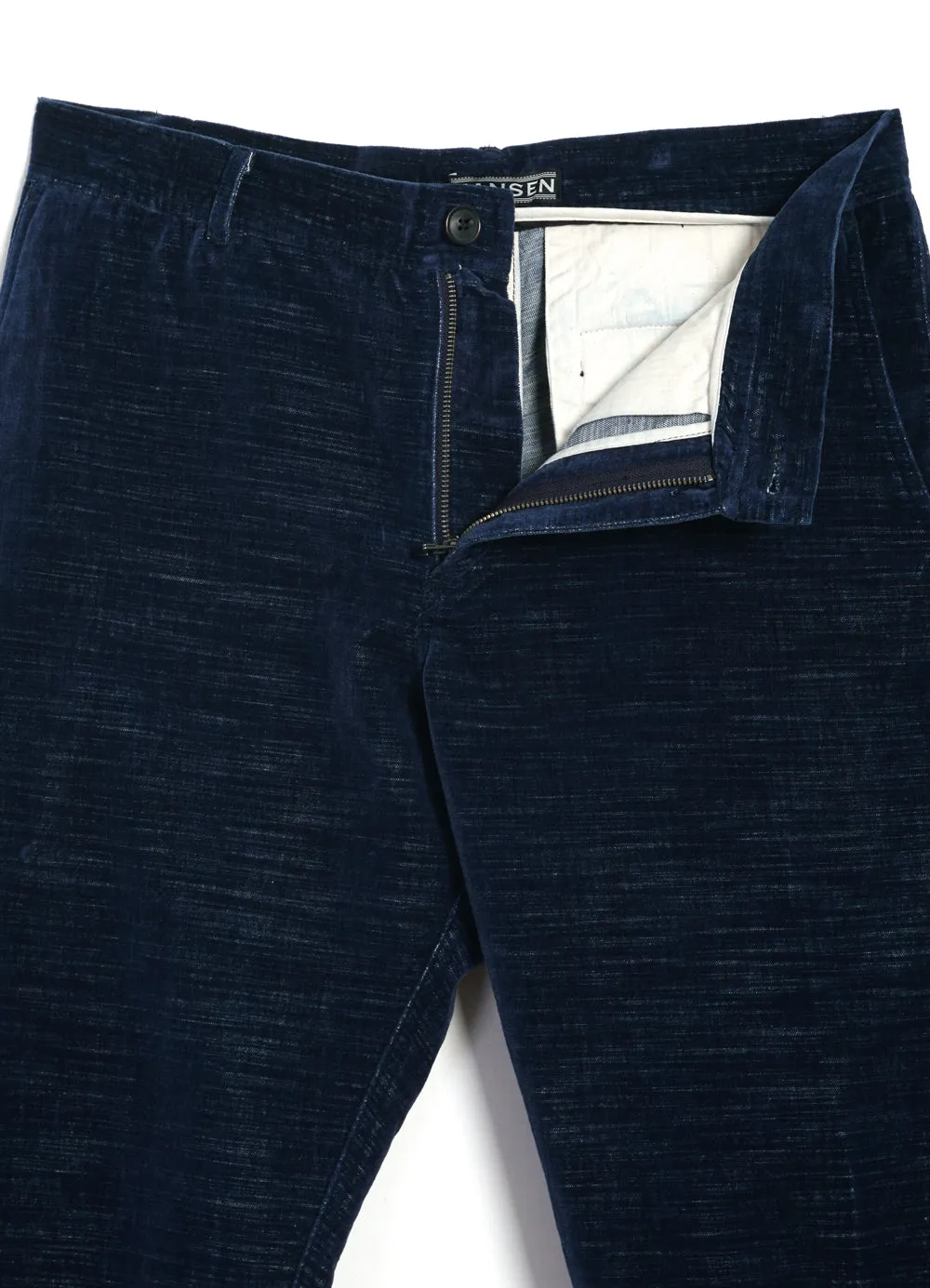 TYGE | Wide Cut Cropped Trousers | Velvet Indigo