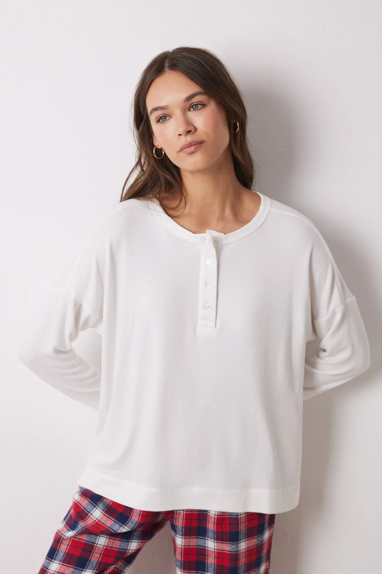 White velvet long sleeve shirt