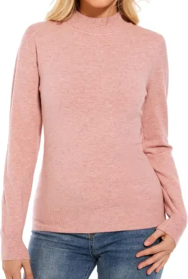 Women's Mock Neck Sweater Long Sleeve Knit Pullover Tops Casual Sweaters