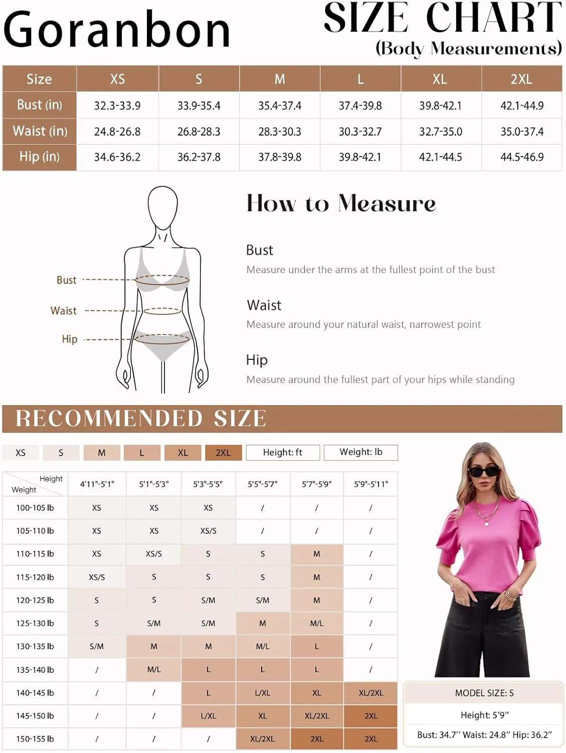 Women's Puff Short Sleeve Sweater Tops 2025 Spring Summer Trendy Crew Neck Casual T Shirts Blouses